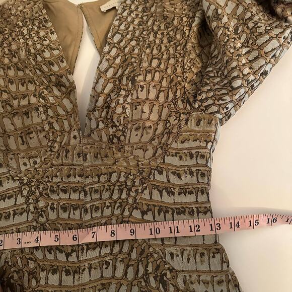 Stella McCartney Runway Crocodile Jacquard V-Neck Open Back Slit Dress Size 2 - Picture 11 of 15